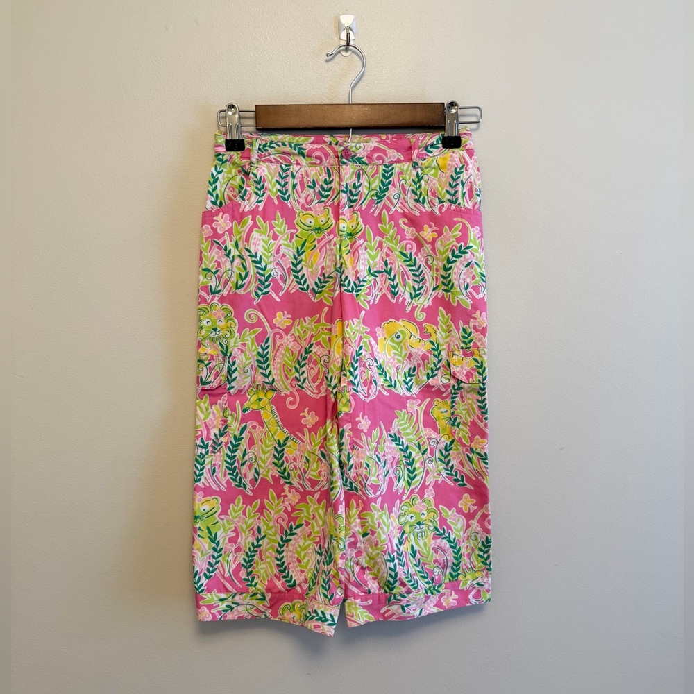 Vintage Lilly Pulitzer Girls Millionare's Row Capri Pants (Size 10)
